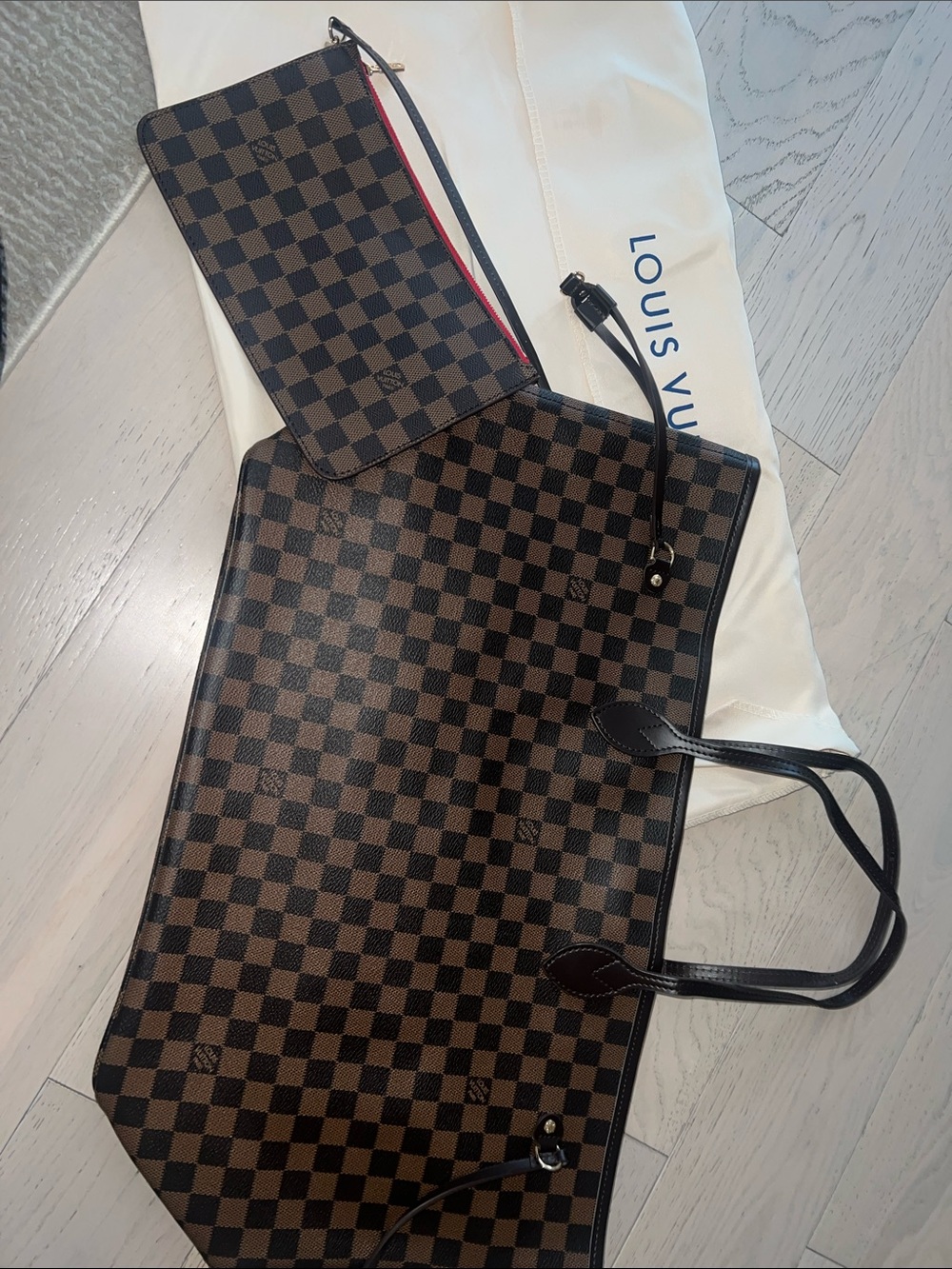 Louis Vuitton Brown Damier Ebene Canvas Neverfull GM Tote